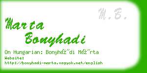 marta bonyhadi business card
